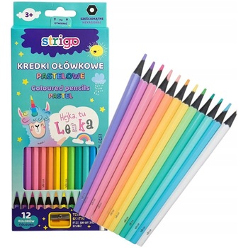Creioane colorate Strigo pastel 12 culori Creioane colorate Strigo pastel 12 culori
