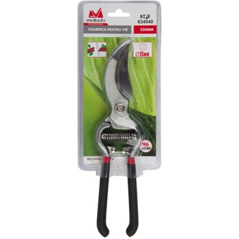 Foarfeca profesionala pentru vie Evotools 634040, 25 cm lungime, 15 mm diametru taiere, Soft Grip Foarfeca profesionala pentru vie Evotools 634040, 25 cm lungime, 15 mm diametru taiere, Soft Grip