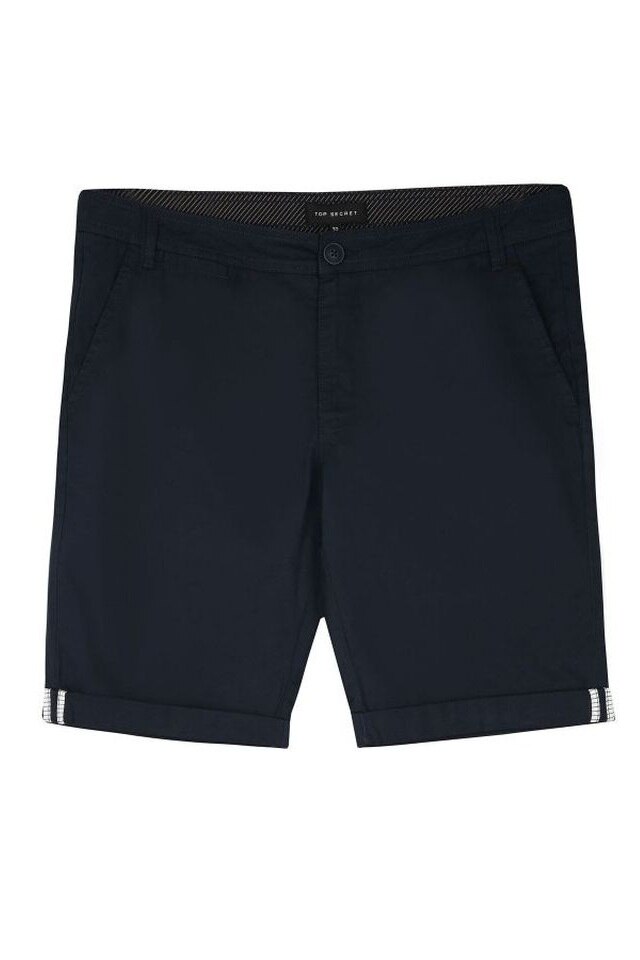 Pantaloni scurti pentru barbati, Top Secret, Bumbac, Albastru inchis, 36 EU