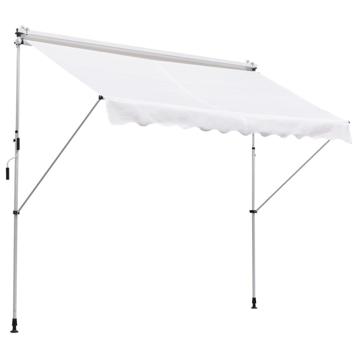 Outsunny fali huzat anti-UV és 90 ° -ban állítható tartóoszlopokkal, fehér 300x150cm