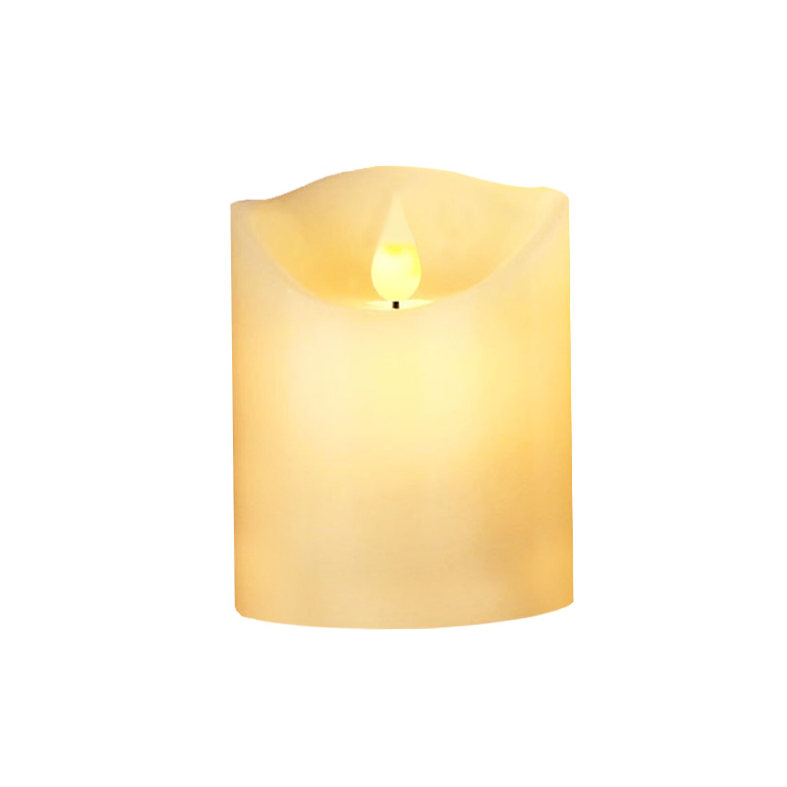 Lumanare Led eOptima® Candle One, Efect Flacara Mobila, 7,5 x 10 cm, Atingere Reala, Alimentare Baterii, Home, Crem