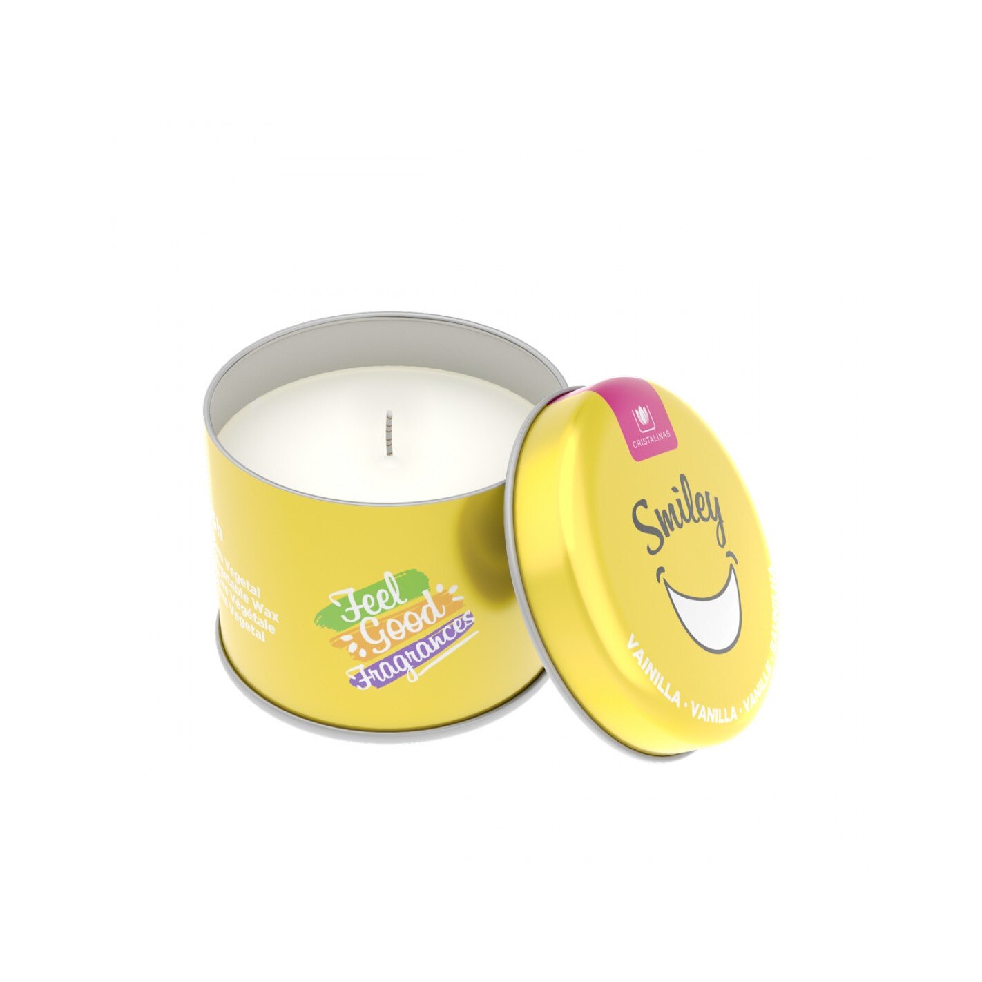 Lumanare naturala Feel Good Vanilla, Smiley 35 ore