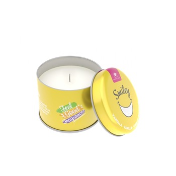 Lumanare naturala Feel Good Vanilla, Smiley 35 ore Lumanare naturala Feel Good Vanilla, Smiley 35 ore
