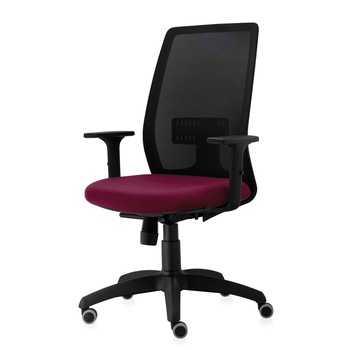 Scaun ergonomic de birou TRAFFIC CHAIRS CONCEPT ECO, mesh negru, sezut BORDO, spatar mesh, brate reglabile, mecanism multiblock, role gumate, suport lombar reglabil Scaun ergonomic de birou TRAFFIC CHAIRS CONCEPT ECO, mesh negru, sezut BORDO, spatar mesh, brate reglabile, mecanism multiblock, role gumate, suport lombar reglabil