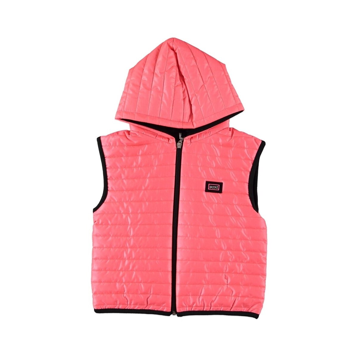 Vesta fete cu gluga, Boni, roz neon