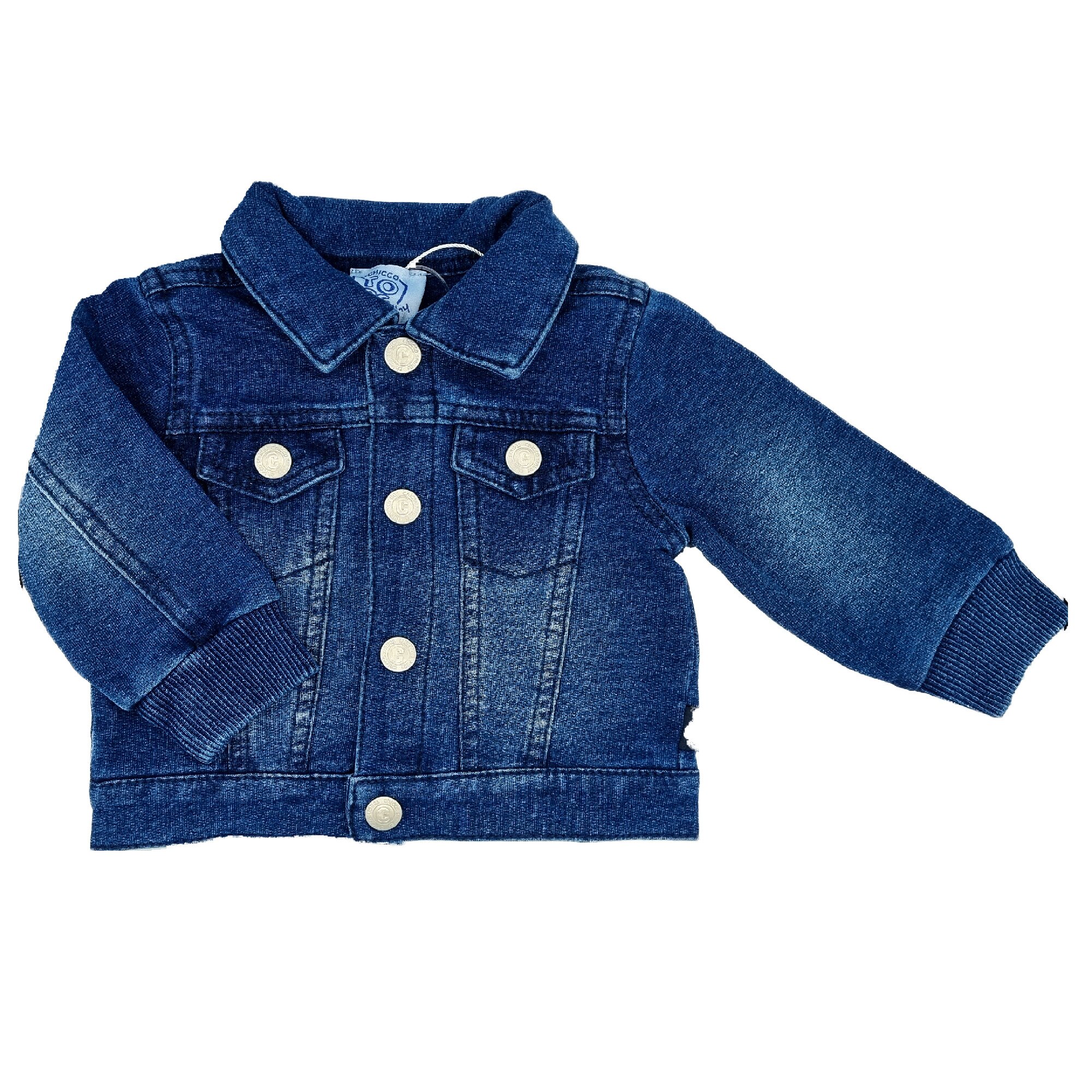 Jacheta din denim, inchidere cu capse, Chicco