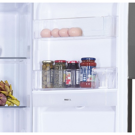 Side by side Candy CHSBSO 6174XWD, 529 litri, Clasa E, Total No frost, Dozator de apa, H 177 cm, Inox