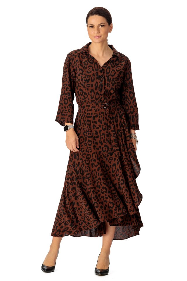 Rochie midi, Giorgal, Arimia, cu volanase