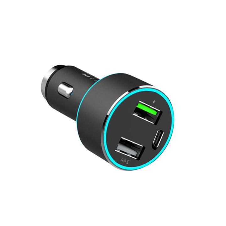 Зарядно за кола Quick Charge 1 USB порт QC3.0 1 USB порт 2.4A 1 USB Type-C порт 42W