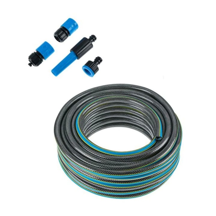Öntözőtömlő, kert, 20 m, tartozékokkal, 30 bar