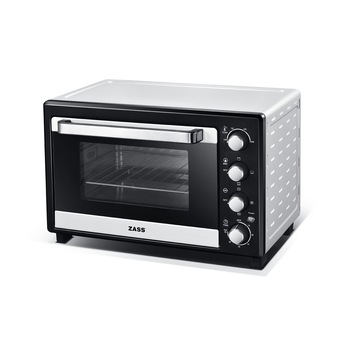 Cuptor electric cu convectie si rotisor Zass ZEO 45 CR, Capacitate 45L, Putere 1800W, Functii rotisare, grill, coacere, prajire cu convectie, Temporizator Cuptor electric cu convectie si rotisor Zass ZEO 45 CR, Capacitate 45L, Putere 1800W, Functii rotisare, grill, coacere, prajire cu convectie, Temporizator