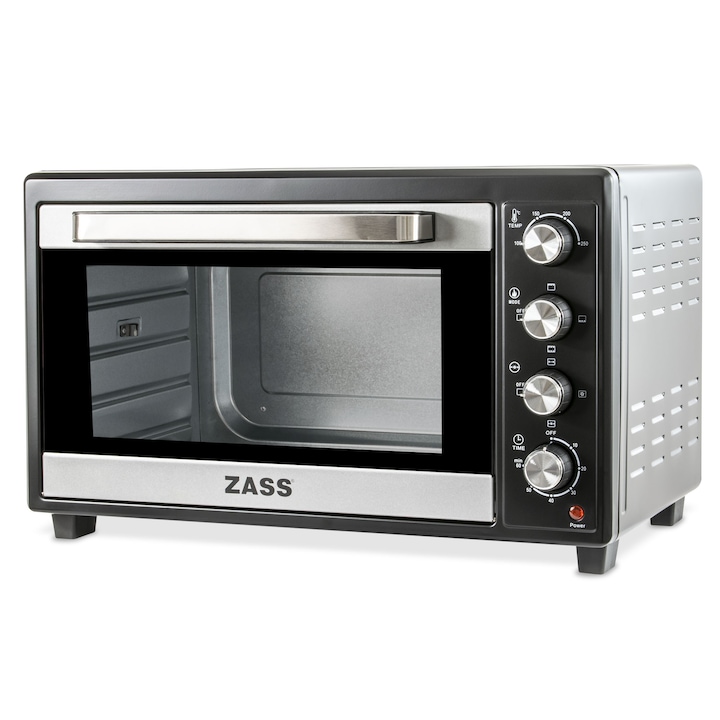 Cuptor electric cu convectie Zass ZEO 48 CR, 1800 W, 48 l, Grill, Rotisor