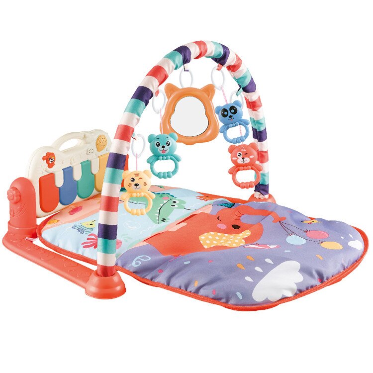 Jucarie Centru de Activitati Multifunctional cu Lumini si Sunete, PIAN Detasabil tip Castel , Jucarii Zornaitoare, Lavabil, SALAMANDRA KIDS®, Portocaliu