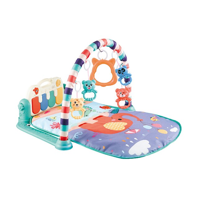 Jucarie Centru de Activitati Multifunctional cu Lumini si Sunete, PIAN Detasabil tip Castel , Jucarii Zornaitoare, Lavabil, Albastru, SALAMANDRA KIDS®, Albastru