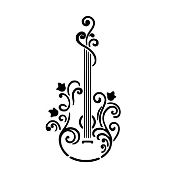 Sablon 59x33cm, Refolosibil Chitara Stilizata T175933 Sablon 59x33cm, Refolosibil Chitara Stilizata T175933