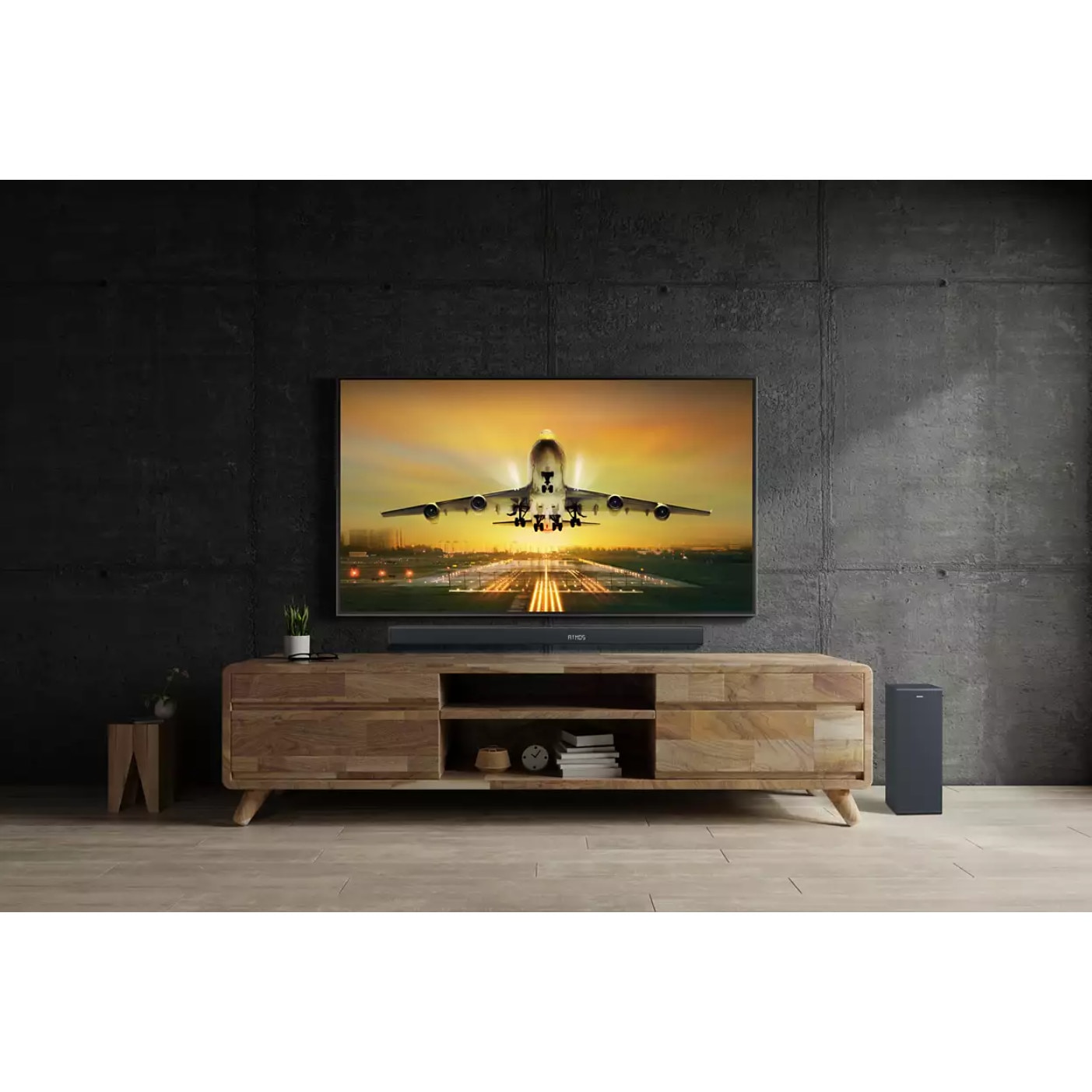 Soundbar Philips 3.1 cu subwoofer wireless si Compatibila cu DTS Play-FI, 1 woofer de 6,5", 300 W RMS, Dolby Atmos, Google Asistant/Alexa, Negru
