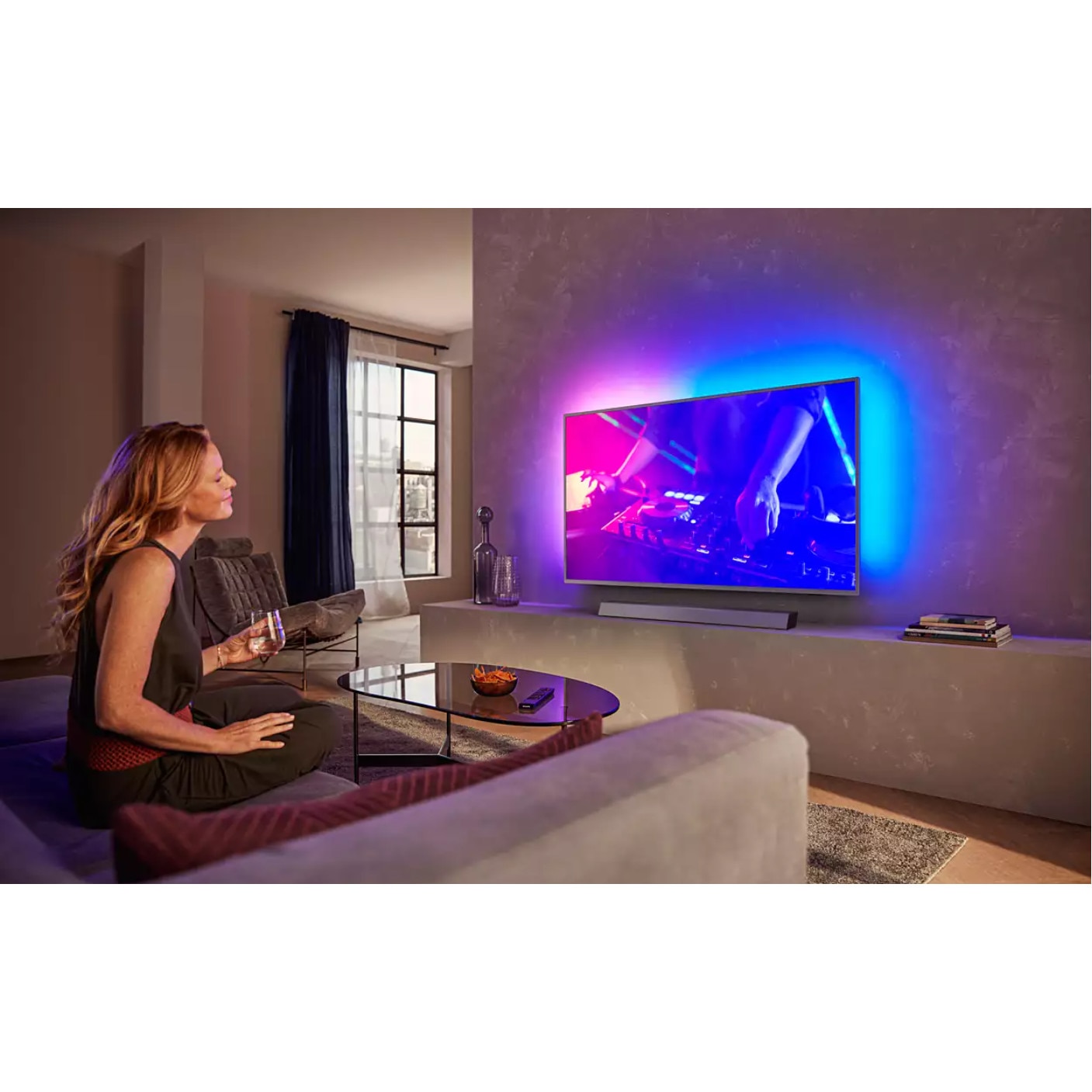 Soundbar 2.1 Philips cu Subwoofer Wireless, Asistenti Vocali, Dolby Atmos, Compatibil cu DTS Play-Fi, 200 W, Woofer de 1 x 5,25", Bluetooth, Google / Alexa / Apple Airplay / Spotify Connect / Chromecast, Gri