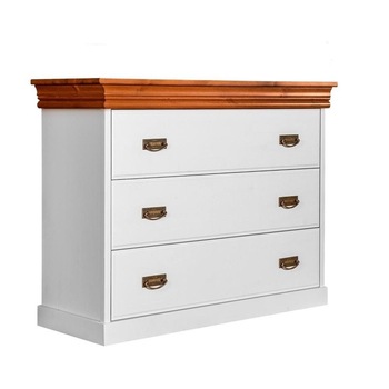 Comoda Toscana Ambient alb/pin din lemn de pin cu 3 sertare L 107 X H 83 X l 41 cm Comoda Toscana Ambient alb/pin din lemn de pin cu 3 sertare L 107 X H 83 X l 41 cm