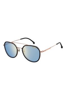 Carrera, Ochelari de soare aviator, unisex, cu logo, Negru/Auriu/Albastru, 55-20-145 Standard Carrera, Ochelari de soare aviator, unisex, cu logo, Negru/Auriu/Albastru, 55-20-145 Standard