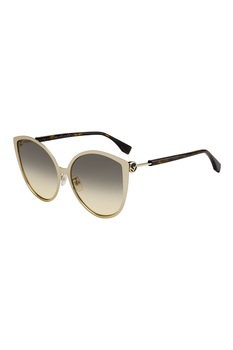 Fendi, Ochelari de soare cat-eye cu lentile in degrade, Auriu/Maro, 60-16-145 Standard Fendi, Ochelari de soare cat-eye cu lentile in degrade, Auriu/Maro, 60-16-145 Standard