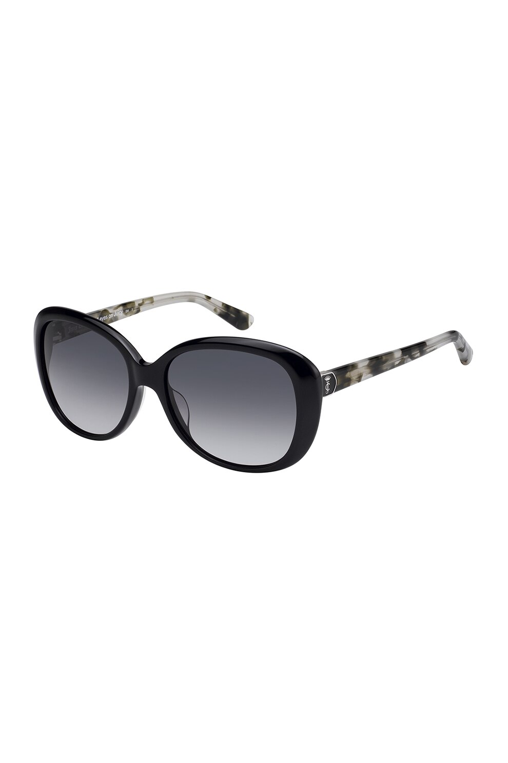 Juicy Couture, Ochelari de soare ovali cu lentile in degrade, Negru/Gri, 53-16-135 Standard