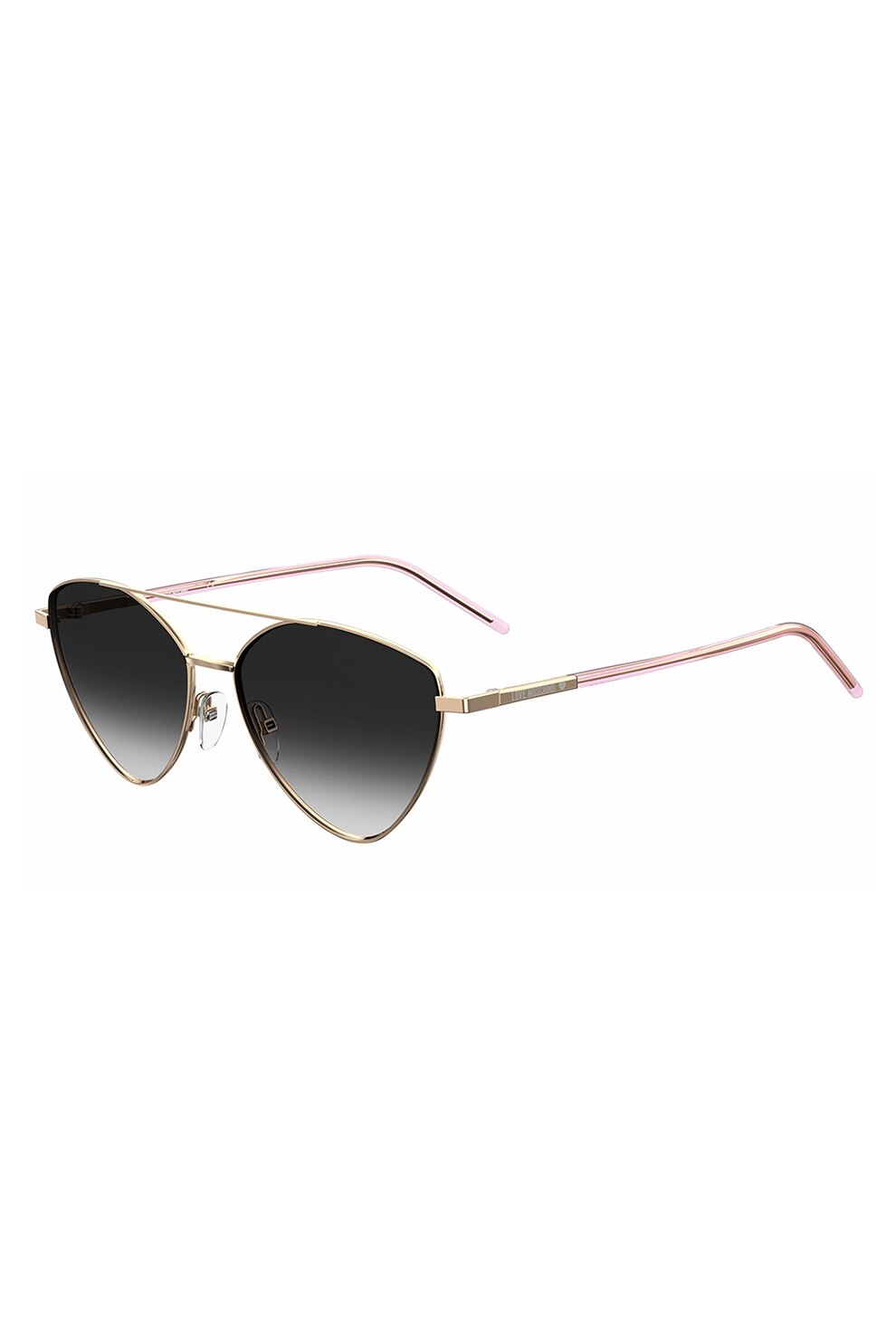 Love Moschino, Ochelari de soare aviator cu lentile in degrade, Auriu/Auriu rose, 57-15-140 Standard