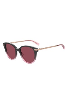 Love Moschino, Ochelari de soare pantos cu lentile uni, Negru/roz zmeuriu/auriu, 51-18-140 Standard Love Moschino, Ochelari de soare pantos cu lentile uni, Negru/roz zmeuriu/auriu, 51-18-140 Standard