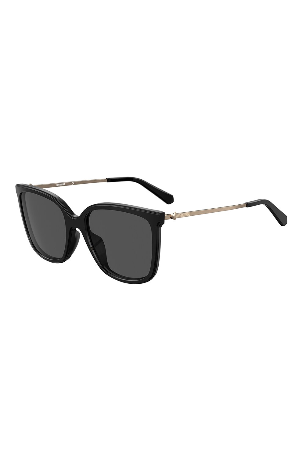 Moschino, Ochelari de soare wayfarer cu lentile uni, Negru, 56-18-140 Standard