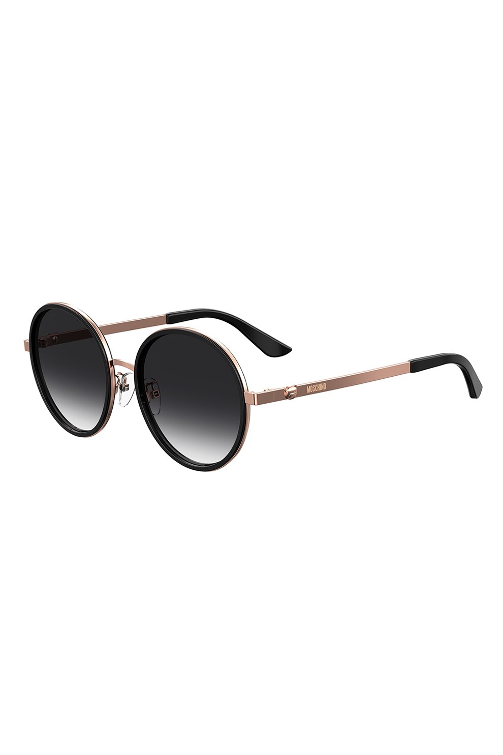 Moschino, Ochelari de soare rotunzi cu lentile in degrade, Negru/Auriu rose, 55-19-145 Standard