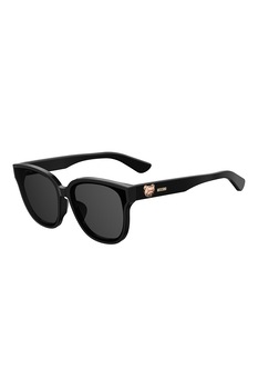 Moschino, Ochelari de soare wayfarer cu lentile uni, Negru, 63-16-145 Standard Moschino, Ochelari de soare wayfarer cu lentile uni, Negru, 63-16-145 Standard