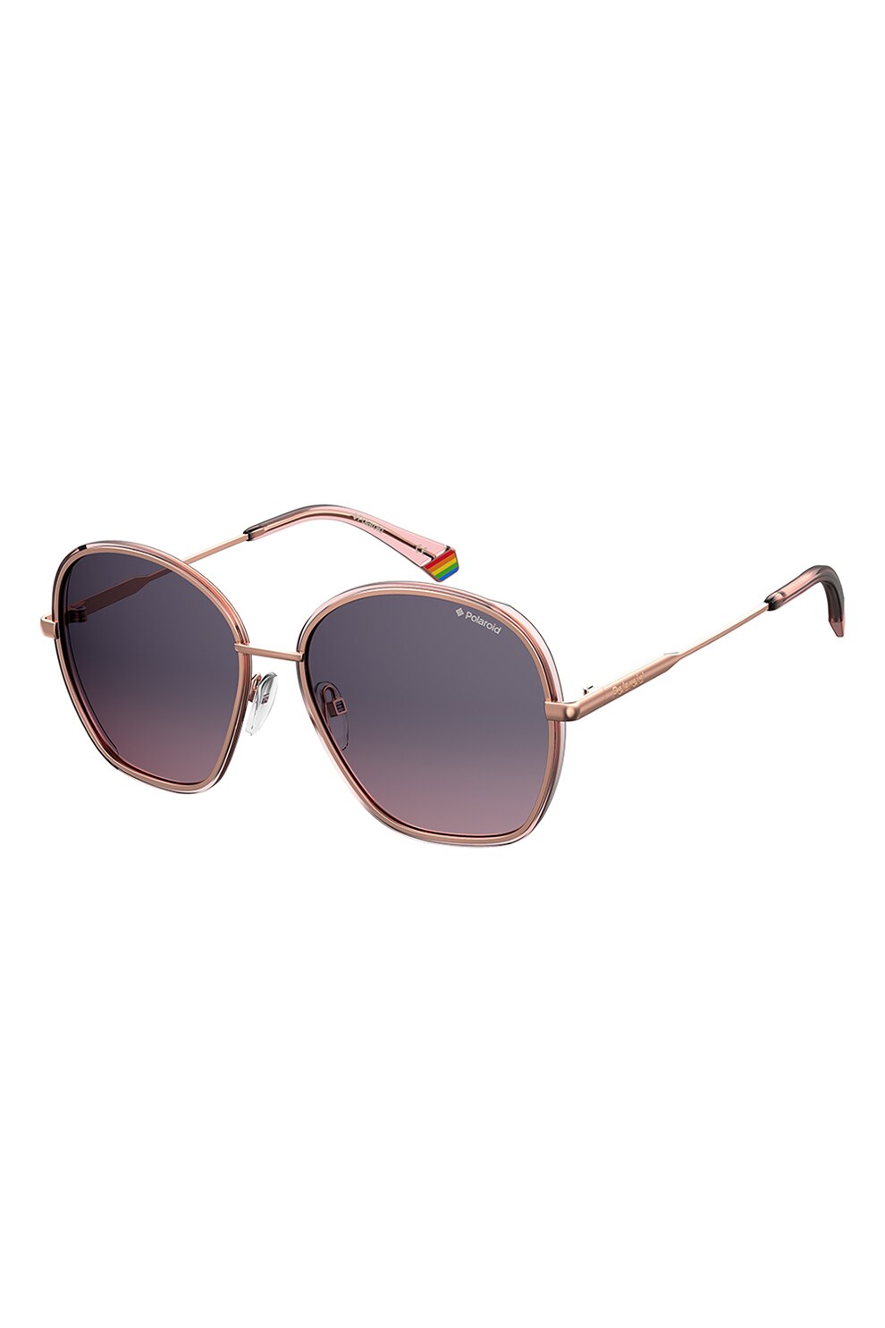 Polaroid, Ochelari de soare ovali polarizati, Auriu rose/Violet, 56-16-140 Standard