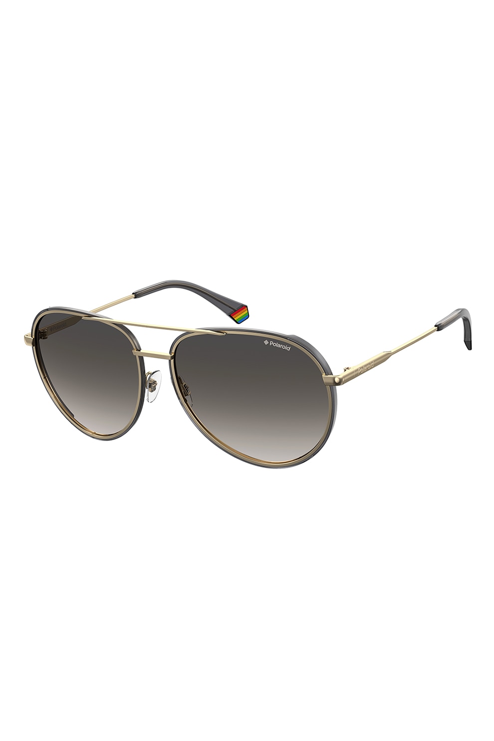 Polaroid, Ochelari de soare aviator polarizati, Auriu/Gri, 61-16-140 Standard