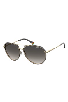 Polaroid, Ochelari de soare aviator polarizati, Auriu/Gri, 61-16-140 Standard Polaroid, Ochelari de soare aviator polarizati, Auriu/Gri, 61-16-140 Standard