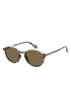 Polaroid, Ochelari de soare rotunzi unisex polarizati, Bej/Alb, 50-21-145 Standard Polaroid, Ochelari de soare rotunzi unisex polarizati, Bej/Alb, 50-21-145 Standard