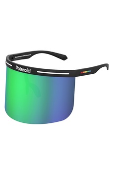 Polaroid, Ochelari de soare shield unisex polarizati, Negru/Verde/Albastru, 99-01-130 Standard Polaroid, Ochelari de soare shield unisex polarizati, Negru/Verde/Albastru, 99-01-130 Standard