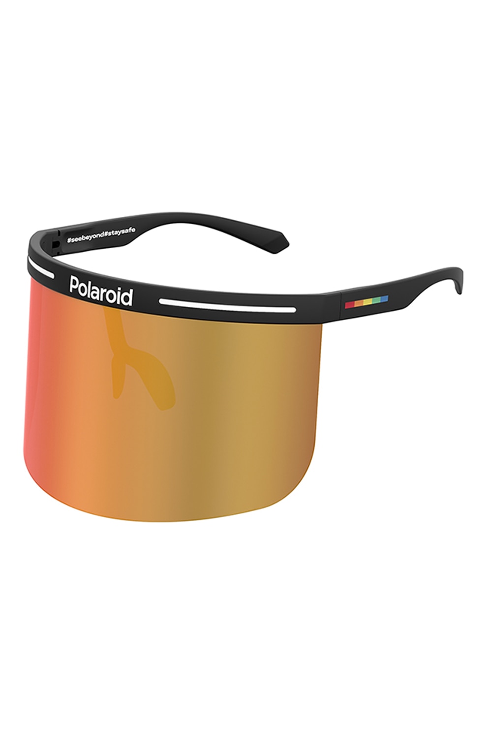 Polaroid, Ochelari de soare shield unisex, Negru, 99-01-130 Standard