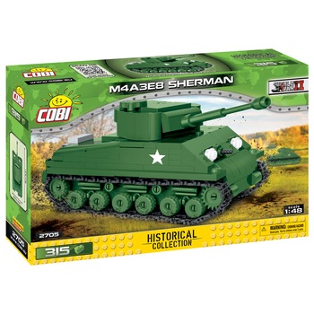 Set de constructie Cobi, Tanc M4A3E8 Sherman M, 315 piese Set de constructie Cobi, Tanc M4A3E8 Sherman M, 315 piese