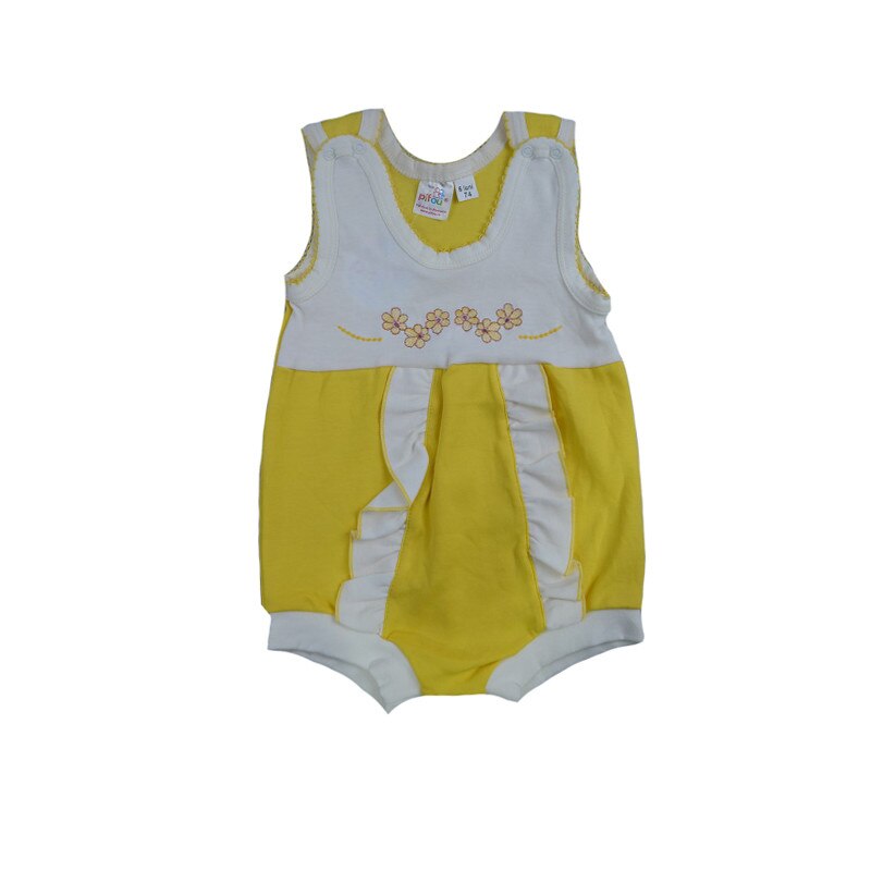 Salopeta de vara pentru fete Pifou 7425G, Galben, 74 cm