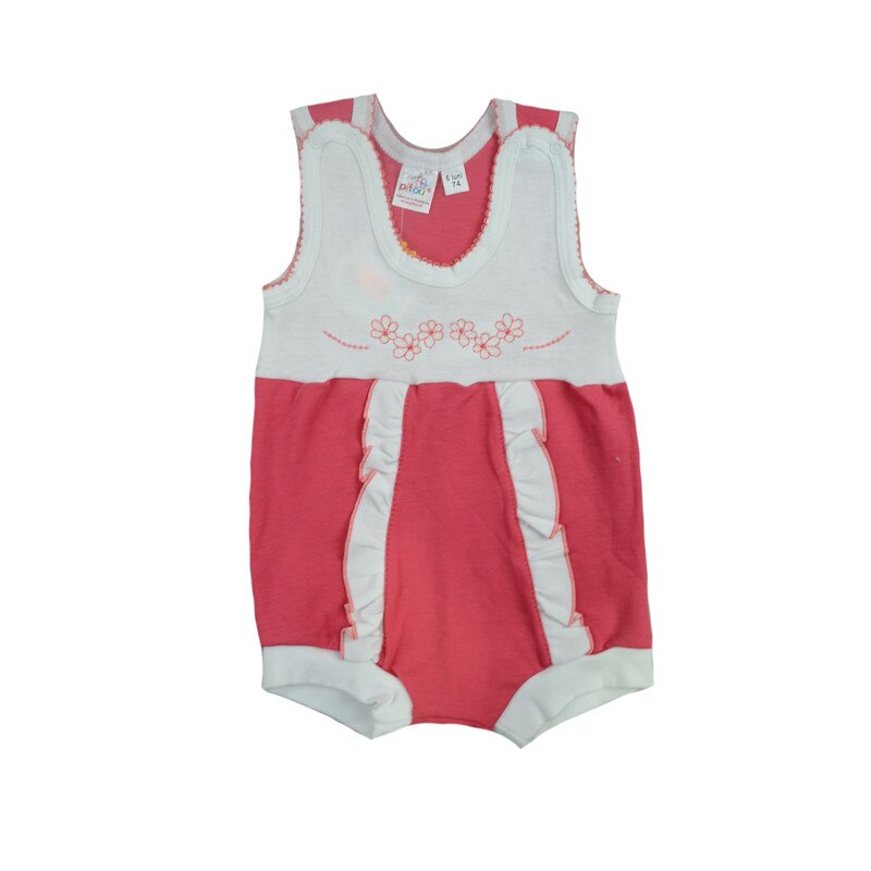 Salopeta de vara pentru fete Pifou 9001, Coral, 74 cm