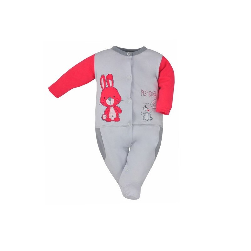 Salopeta cu maneca lunga pentru fete Koala Kroliczki 3026-R, Gri, 74
