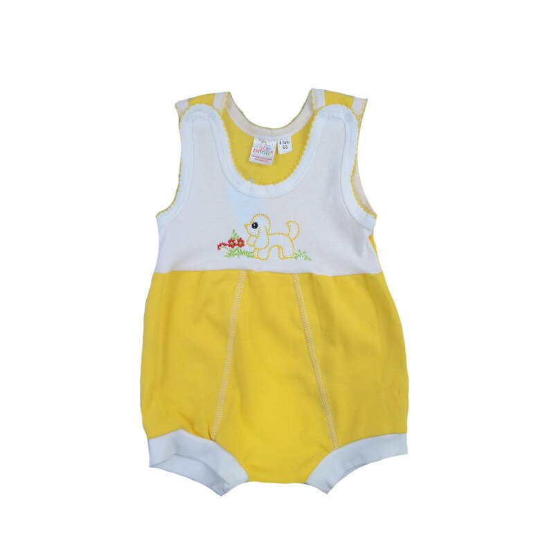 Salopeta de vara pentru fete Pifou 68-25G, Galben, 68 cm