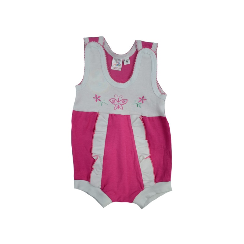 Salopeta de vara pentru fete Pifou 25-74F, Fucsia, 74 cm