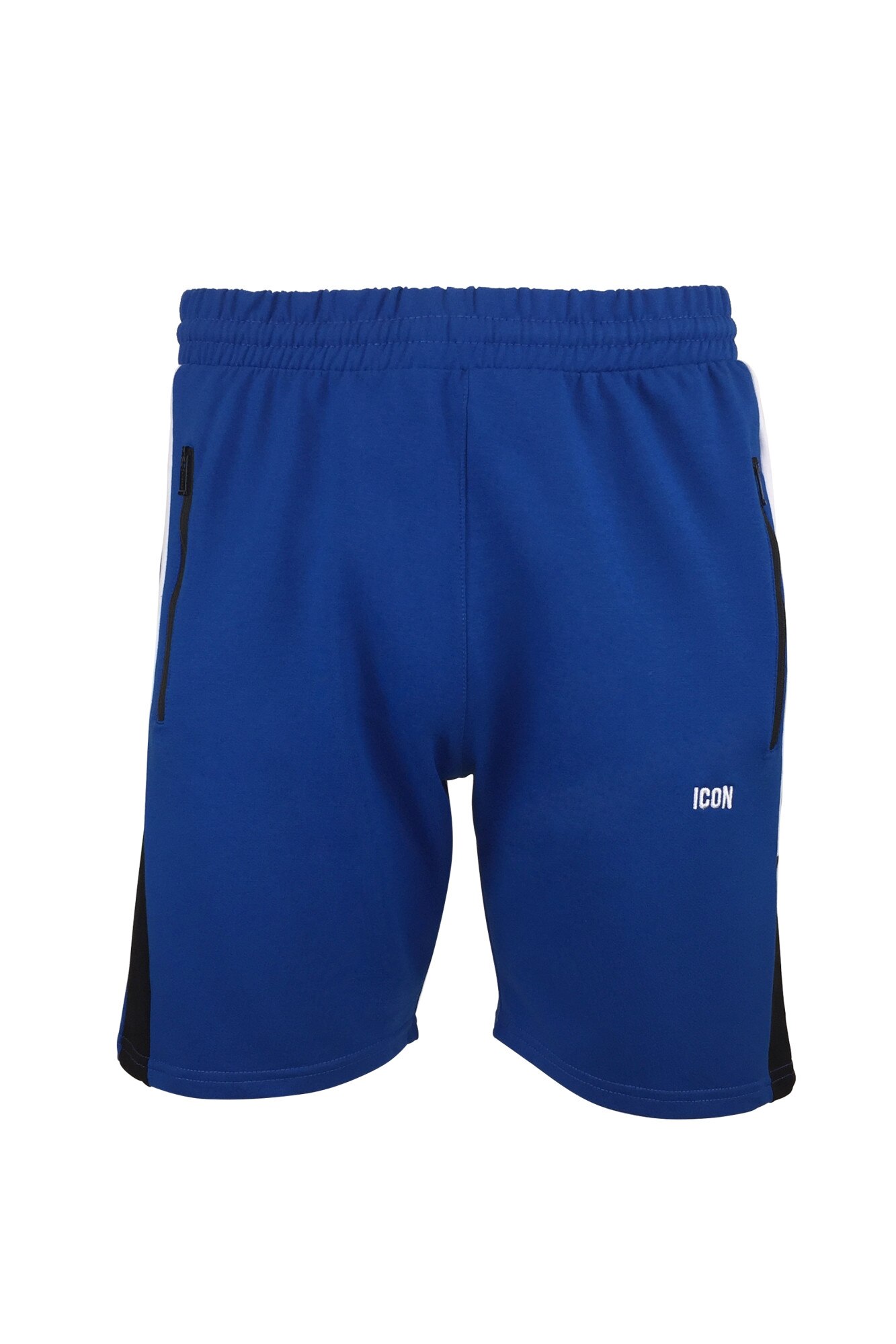 Bermude barbat, albastru, 2 buzunare laterale si un buzunar la spate cu fermoare, imprimeu 