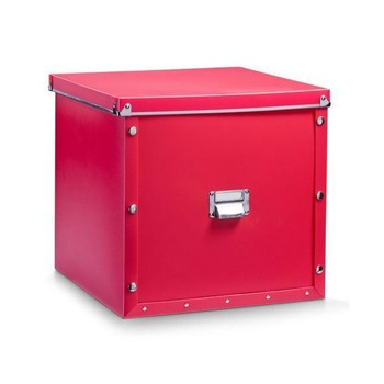 Cutie depozitare cu capac,din carton rosu,33,5 x 33 x 32 cm,Zeller Cutie depozitare cu capac,din carton rosu,33,5 x 33 x 32 cm,Zeller