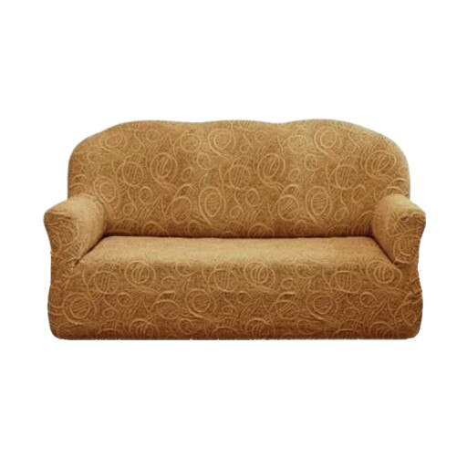 Husa multielastica jacquard canapea 2 locuri, Caramiziu