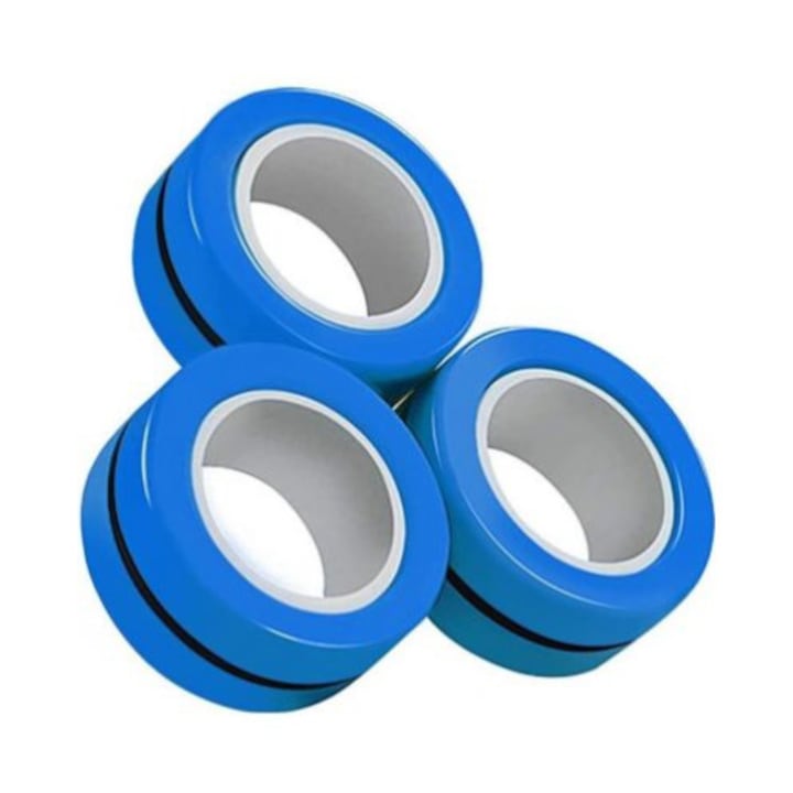 Inele Magnetice, 3 Piese, Antistress, Albastru
