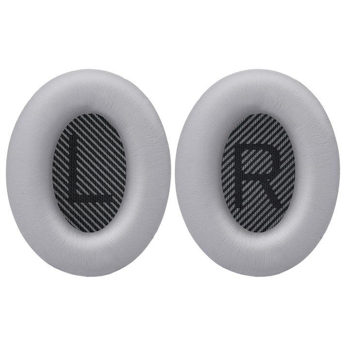 Комплект от 2 гъби за Bose QuietComfort QC2, QC15, QC25, QC35, QC35 II, AE2, AE2i, AE2w, SoundTrue, SoundLink, слушалки Over-Ear, Сребрист