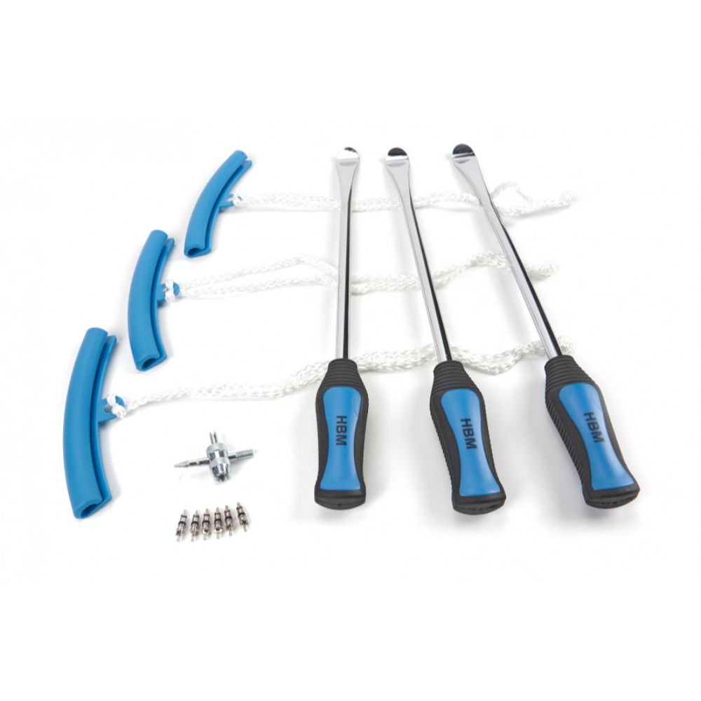 Set leviere, HBM, cu maner, pentru anvelope, cu protectie pentru jante, 13 piese