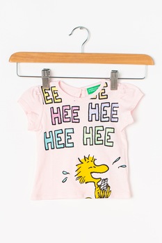 United Colors of Benetton, Tricou cu model Snoopy, roz, verde, mov United Colors of Benetton, Tricou cu model Snoopy, roz, verde, mov