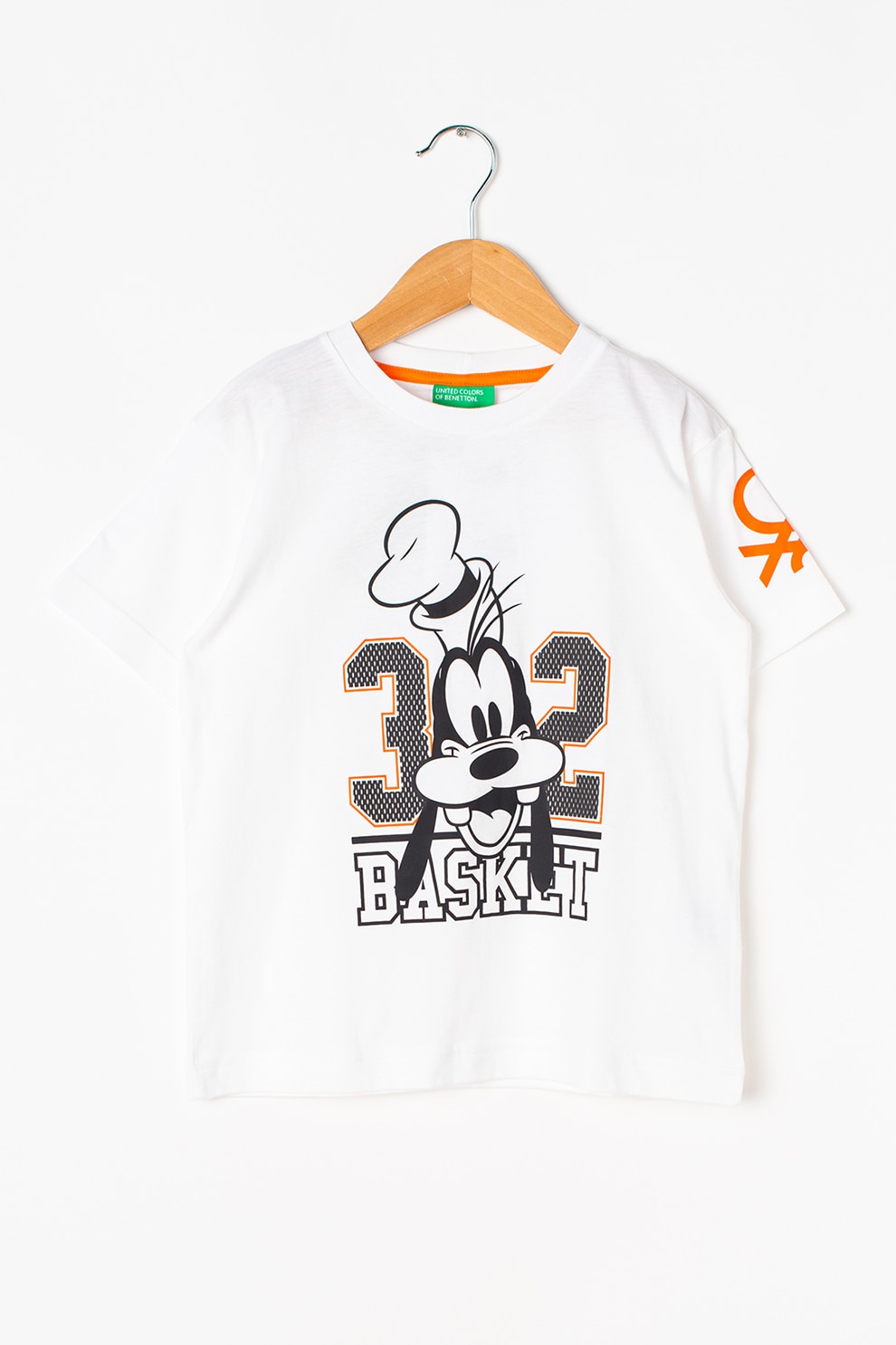 United Colors of Benetton, Tricou de bumbac cu imprimeu, Alb/Negru